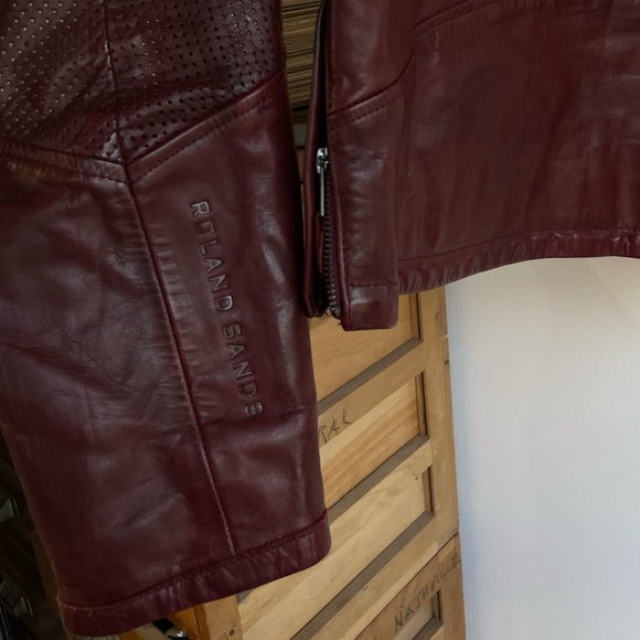 Roland Sands Design Burgundy Leather Jacket - Picture 2 of 4